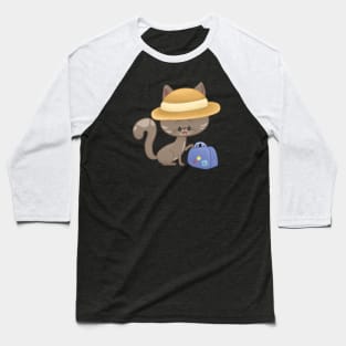 Cat Going on Vacation Baseball T-Shirt